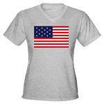 Star Spangled Banner Womens V-Neck Dark T-Shirt