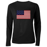Star Spangled Banner Womens Long Sleeve Dark T-Shirt
